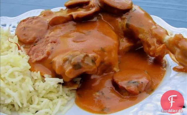 Wildente und Andouille-Sauce pikant