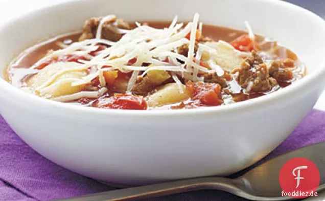 Putenwurst-Gnocchi-Suppe