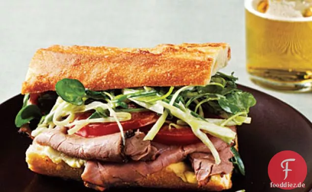 Roastbeef Sandwiches mit Brunnenkresse Slaw