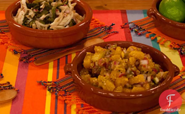 Gebratener Poblano Salpicon mit Pilzen