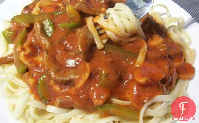 Hauswirtschaft Klasse Pasta und Rindfleischstreifen