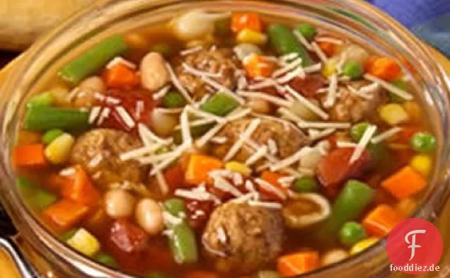 Einfache Fleischbällchen Minestrone