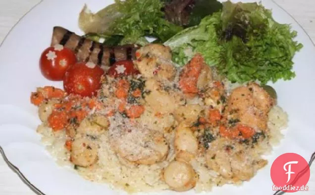 Würzige Jakobsmuscheln-Pasta