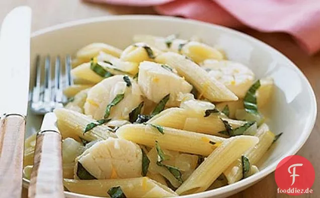 Pasta mit Jakobsmuscheln und Zitrone
