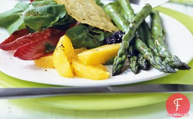 Brunnenkressesalat mit Orange, Spargel & Parmesan