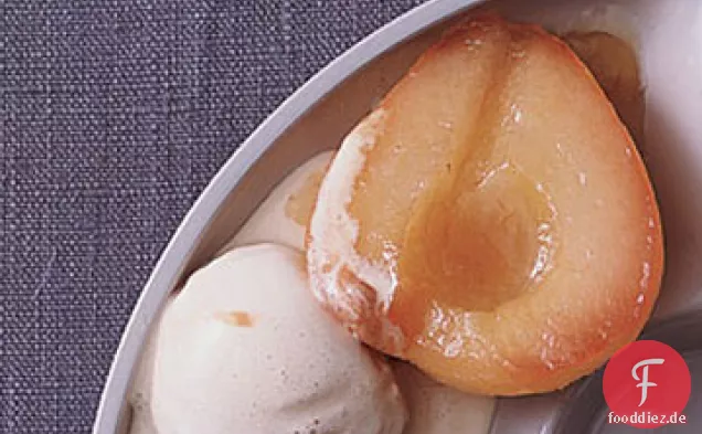 Karamellisierte Birnen mit Dulce de Leche Eis