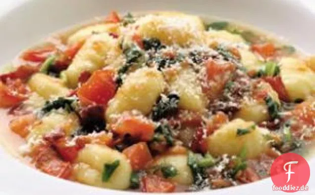 Gnocchi mit Tomaten, Pancetta & verwelkte Brunnenkresse