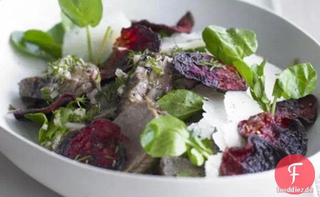 Lamm-, Brunnenkresse- und Rote-Bete-Salat