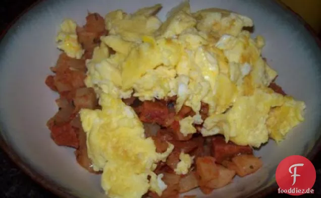 Tex-Mex-Frühstück-Hash und Eier
