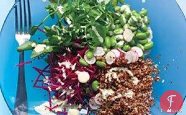 Quinoa-Gemüse-Salat mit Tahini-Dressing