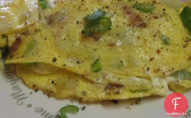 Feta, Speck, Rührei, für 1