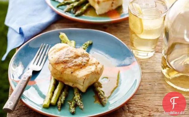 Gegrillter Heilbutt mit BBQ-Butter