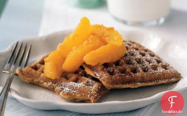 Zitrus-Waffeln mit Marmelade Kompott