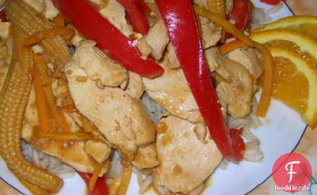 Huhn und Paprika Stir Fry