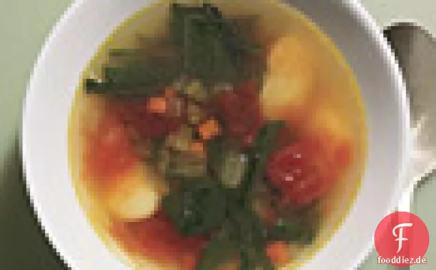 Frühling Grüns-und Lima-Bohnen-Suppe
