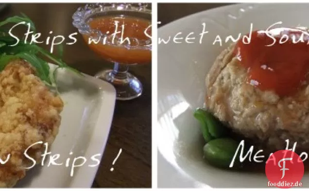 Hähnchenstreifen mit süß-saurer Sauce
