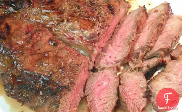 Flankensteak mit Knoblauchsauce