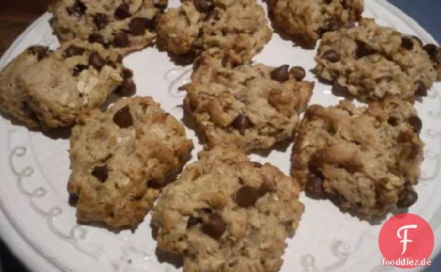 Vegane Schokolade Chip Haferflocken Nuss Cookies