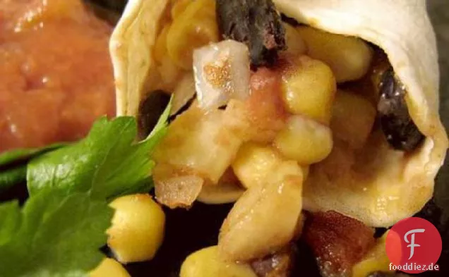 Mais und Schwarze Bohnen-Wraps