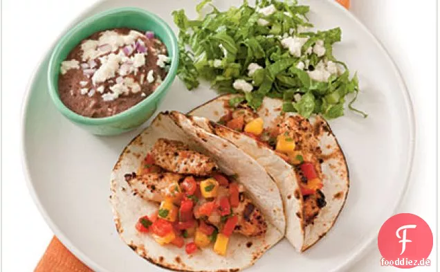 Gegrilltes Hähnchen Tacos