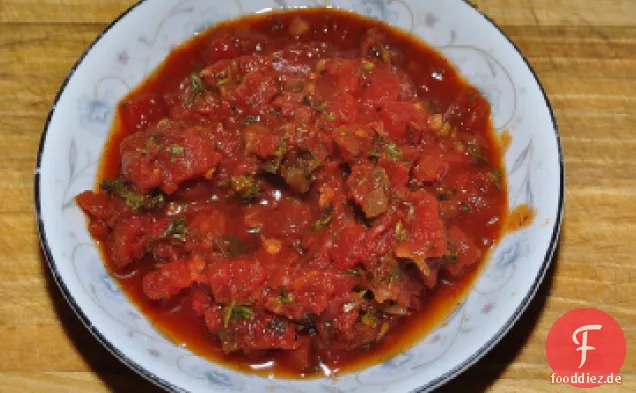 Gerösteter Pfeffer und Tomatensalsa