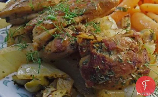 Huhn Tajine mit Fenchel und Oliven