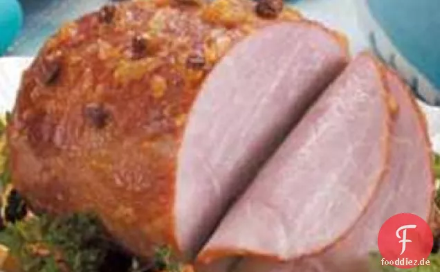 Marmelade Rosinen glasierter Schinken