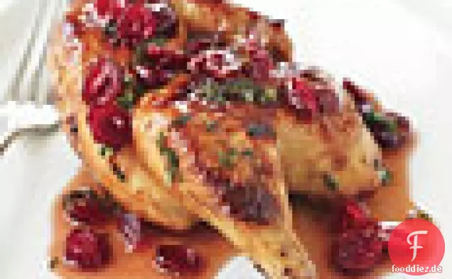 Cornish Game Henne mit Doppel-Cranberry und Thymian-Sauce
