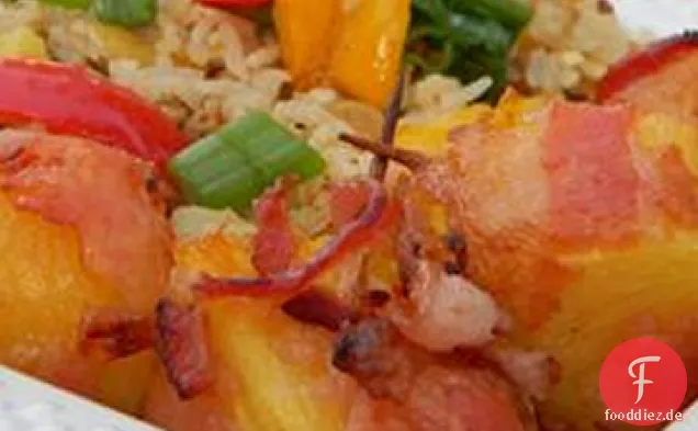 Speck Gewickelt Ananas Beißt