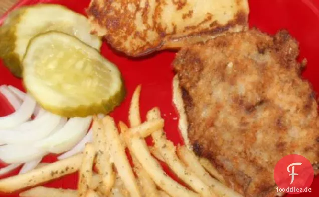 Gebratenes Schweinefilet-Sandwich (ein Favorit im mittleren Westen)