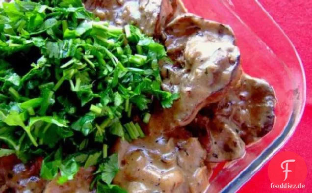 Hühnerleber Stroganoff
