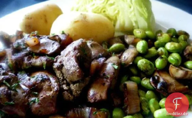 Hühnerleber W/Karamellisierte Zwiebel und Madeira