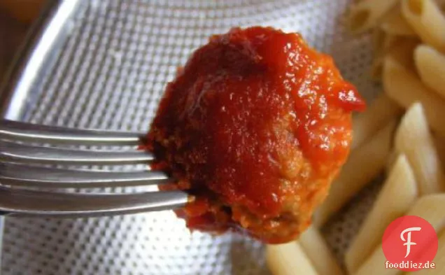 Gebackene gegrillte glasierte Fleischbällchen