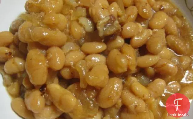 Slow Cooker gebackene Bohnen mit Ahornsirup