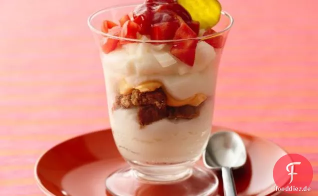Bonus Markt-Finden : Cheeseburger Kartoffelpüree Parfaits