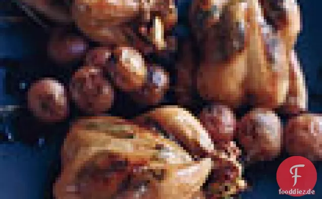Gegrillte Poussins mit Zitronen-Kräuterbutter