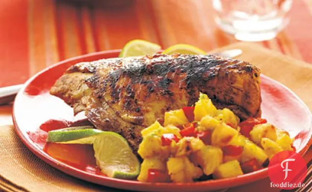 Rum-Marinierte Hähnchenbrust mit Ananas-Relish
