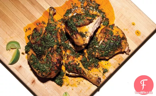 Gegrilltes Hähnchen mit Brettdressing