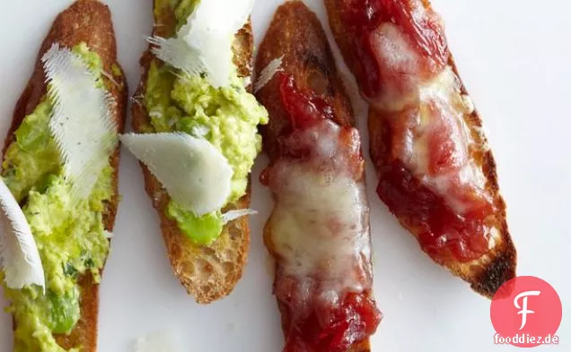 Crostini mit Fontina und Tomatenmarmelade Aus 