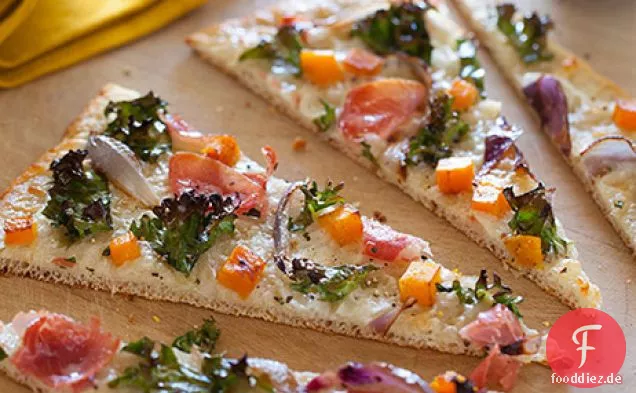 Prosciutto Kale und Butternut Squash Pizza