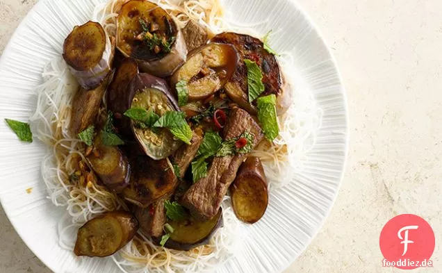 Auberginen und Rindfleisch-Stir-Fry