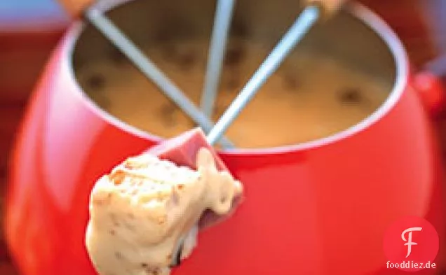 Steinpilzfondue mit Schinken und Ciabatta