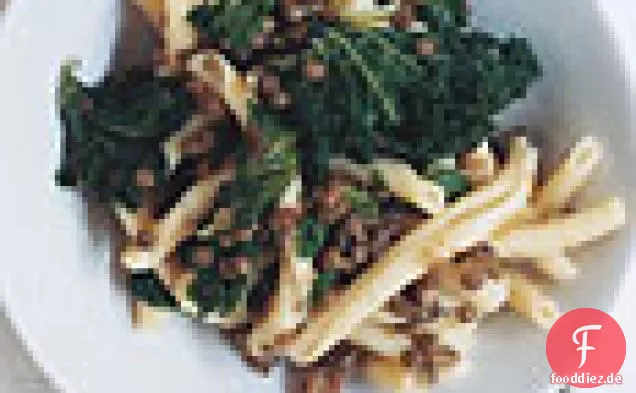 Pasta mit Linsen und Grünkohl
