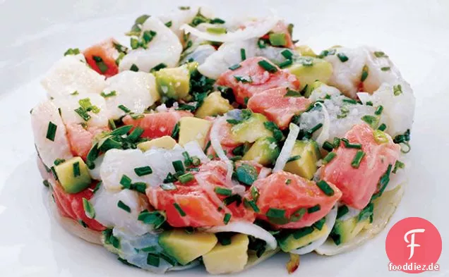 Hummersalat mit grünen Bohnen, Apfel und Avocado