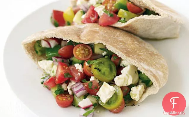 Griechischer Salat Pita Sandwiches