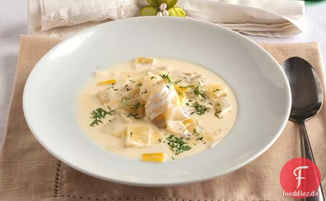 Geräucherte Schellfisch-Suppe