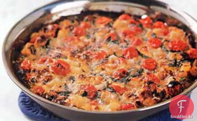 Tomaten, Knoblauch und Kartoffel-Frittata