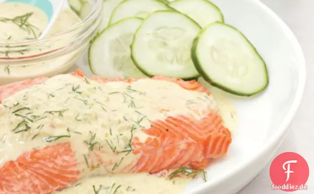 Lachs mit Dijon-Dill-Sauce