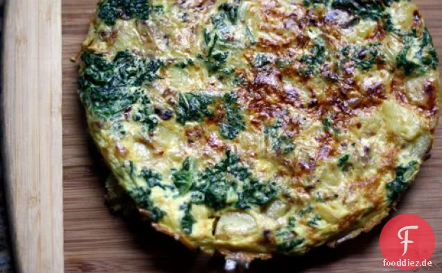 Abendessen heute Abend: Kartoffel und Grünkohl Frittata