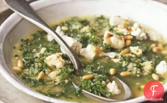 Kale & - Couscous-Suppe Mit Ziegenkäse